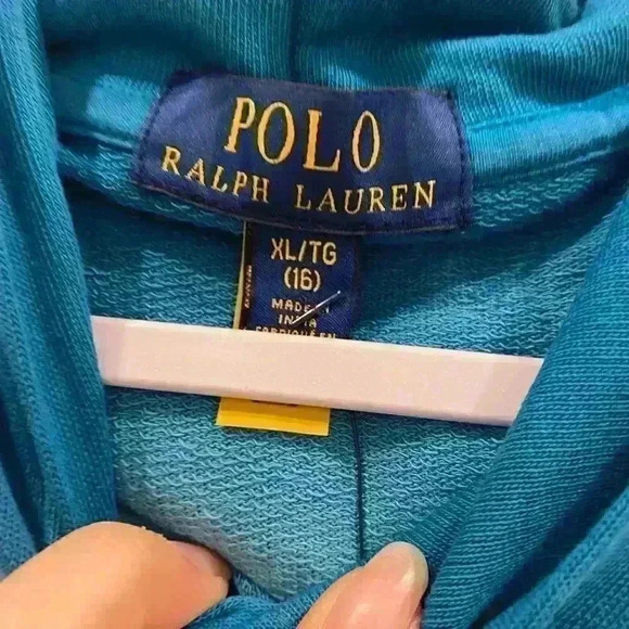 NWT POLO RALPH LAUREN BLUE TIE DYE GIRLS DRESS w Hood SZ XL - can fit Womens S - Picture 2 of 5